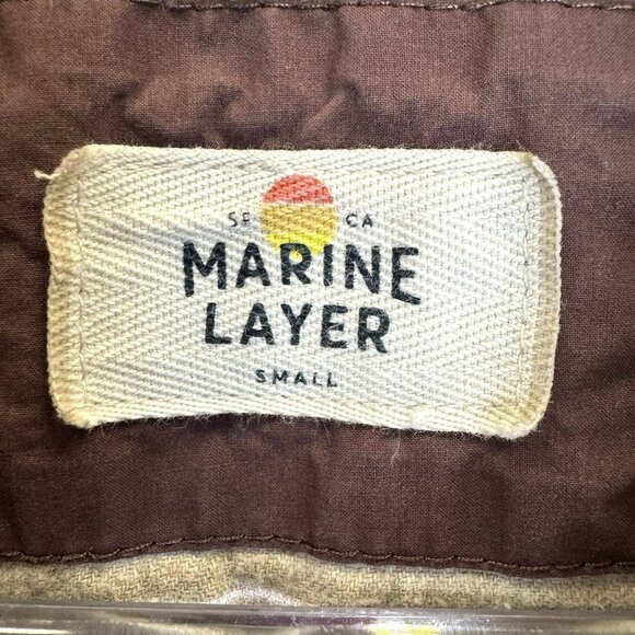 Marine Layer Puffer Vest Mens Size Small Flannel Lined Down Fill Snap Front - Picture 4 of 8